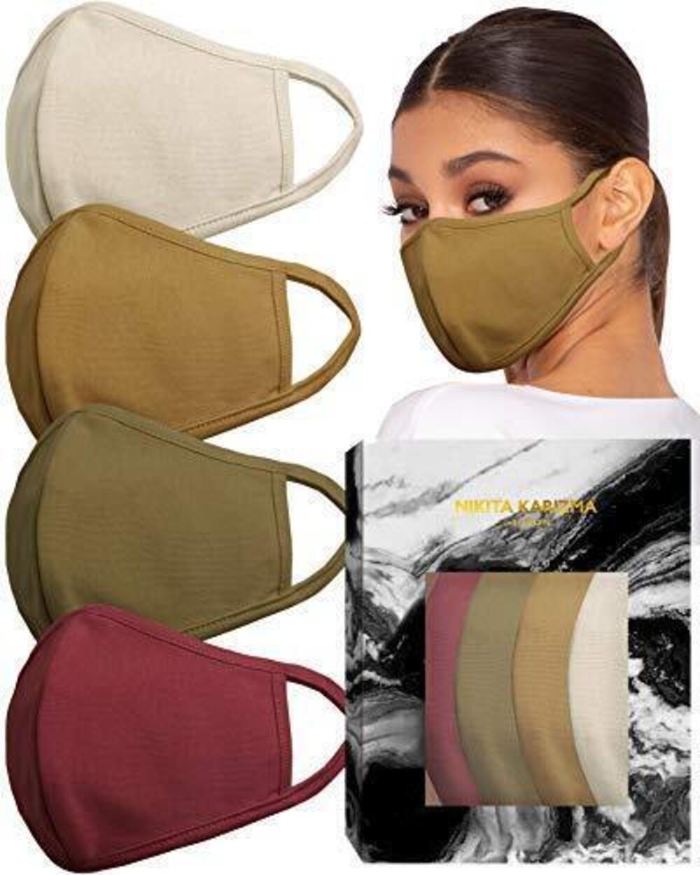2564 Stretch Sculpt in Earth Tones Face Masks by KARIZMA Fabric Face Mask 4